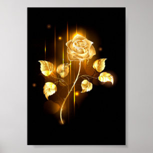 Golden rose ( gold rose ) poster