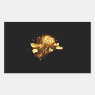 Golden rose ( gold rose ) rectangular sticker