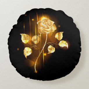 Golden rose ( gold rose ) round cushion