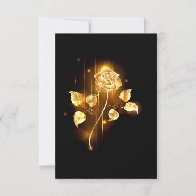 Golden rose ( gold rose ) save the date (Front)