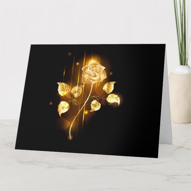 Golden rose ( gold rose ) thank you card (Front)