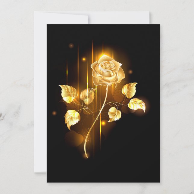 Golden rose ( gold rose ) thank you card (Front)