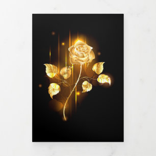 Golden rose ( gold rose ) Tri-Fold holiday card
