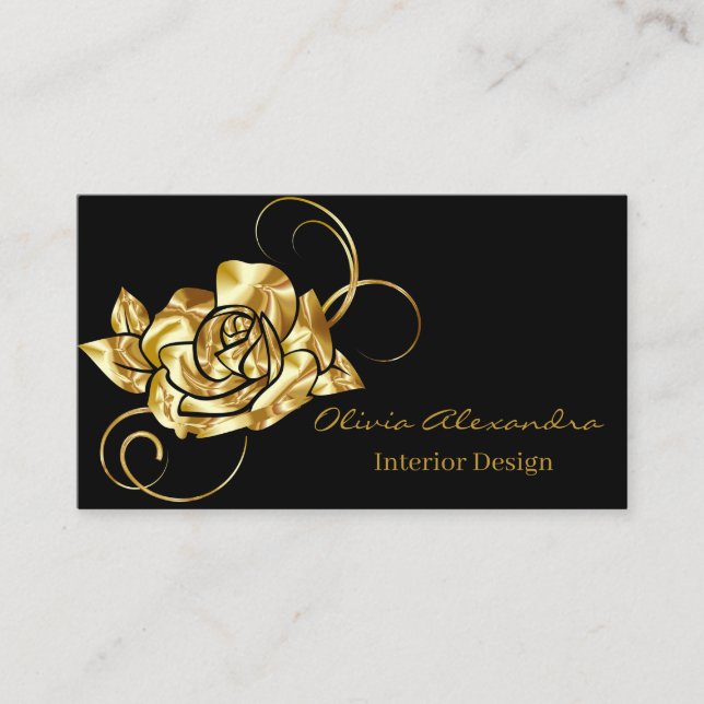 Golden Rose Interior Design Business Card (Front)
