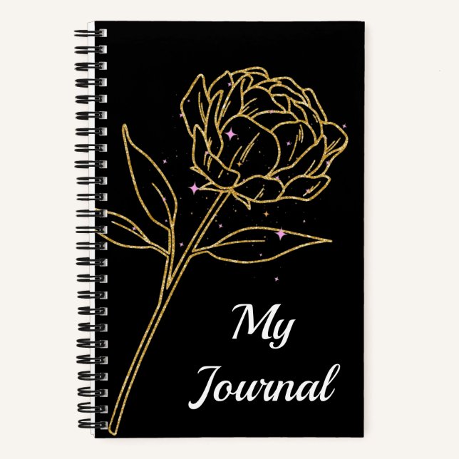 Golden Rose Journal Notebook (Front)