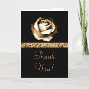 Golden Rose Thank You Card