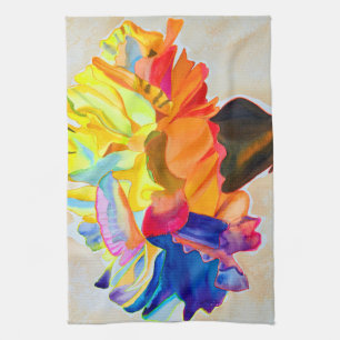 Golden Rose watercolor art Kitchen Towel