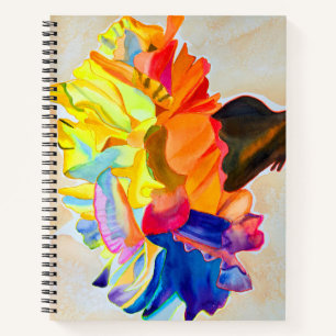 Golden Rose watercolor art Notebook