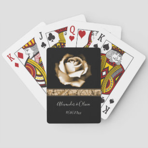 Golden Rose Wedding Favour Playing Cards
