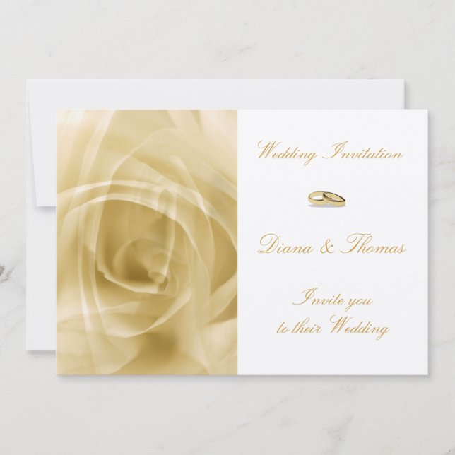 Golden Rose - Wedding Invitation (Front)