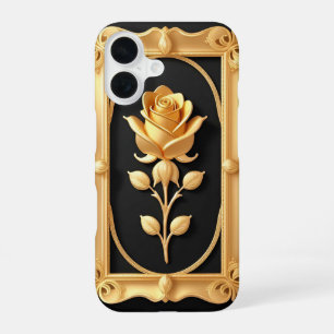 Golden Rose With Elegant Ornate Details iPhone 16 Case