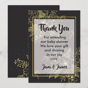 Golden Roses thank you Invitation