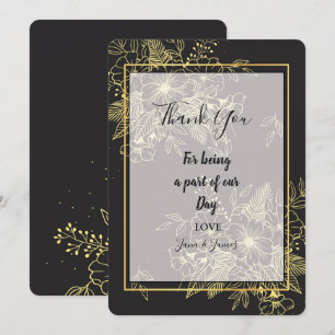 Golden Roses  thank you Invitation