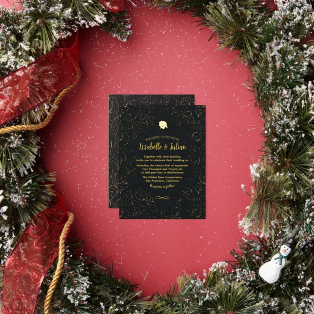 golden roses wedding invitation  (Insitu)