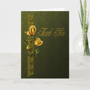 Golden Roses Wedding Suite Thank You Card