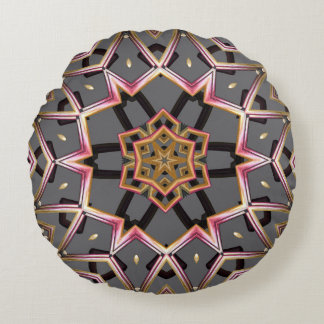 Golden Rosette Round Cushion