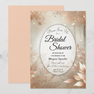 Golden Rosewood Enchanted Forest Bridal Shower Invitation