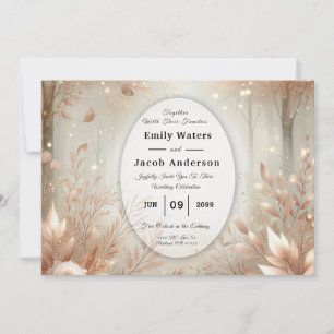 Golden Rosewood Enchanted Forest Wedding Invitation