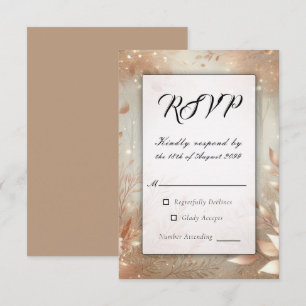 Golden Rosewood Enchanted Forest Wedding RSVP Card