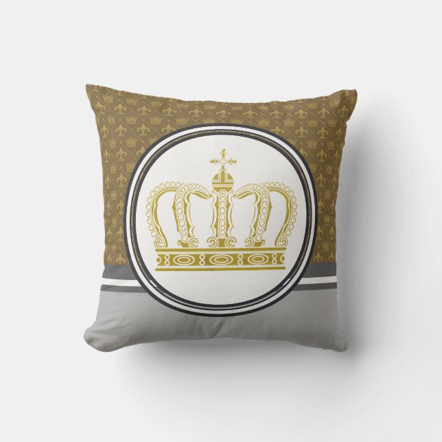 Golden Royal Crown I + your backgr. & ideas Outdoor Cushion (Front)