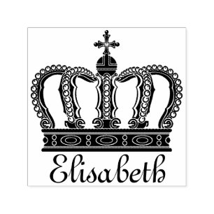 Golden Royal Crown I + your backgr. & ideas Self-inking Stamp