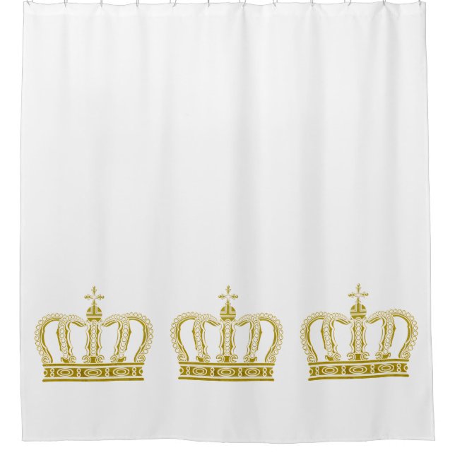 Golden Royal Crown I + your backgr. & ideas Shower Curtain (Front)