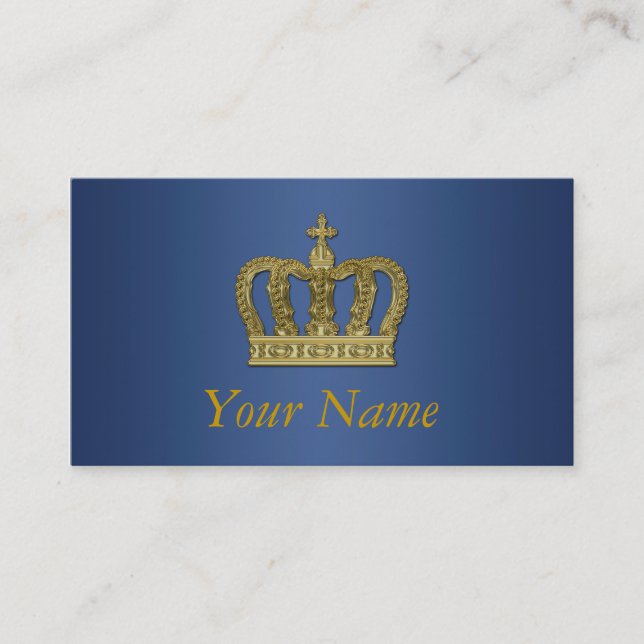 Golden Royal Crown II + your backgr. & ideas Business Card (Front)