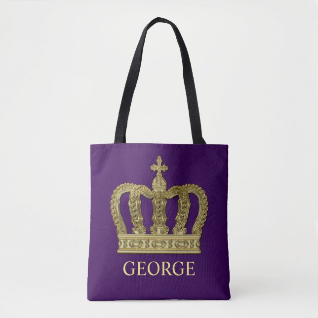 Golden Royal Crown II + your backgr. & ideas Tote Bag (Front)