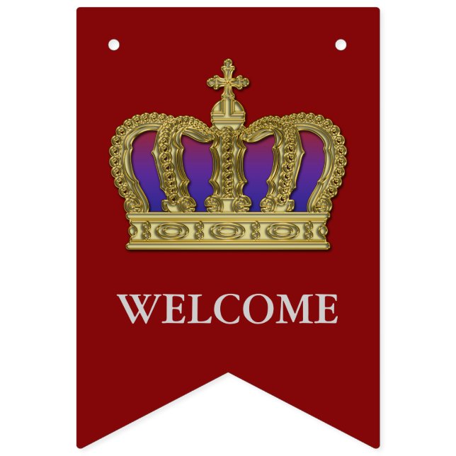 Golden Royal Crown IV + your backgr. & ideas Bunting (First Flag)