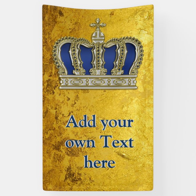 Golden Royal Crown V + your backgr. & ideas Banner (Vertical)