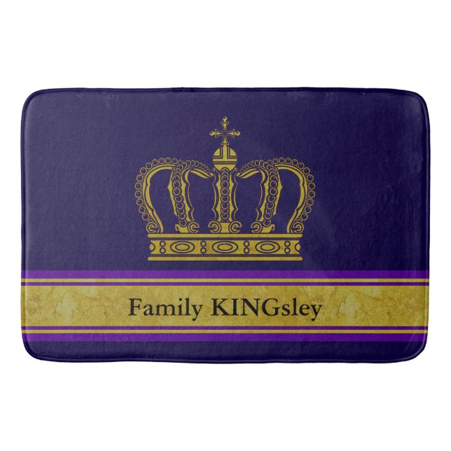 Golden Royal Crown + your backgr. & ideas Bath Mat (Front)