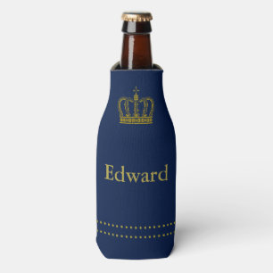 Golden Royal Crown + your backgr. & ideas Bottle Cooler