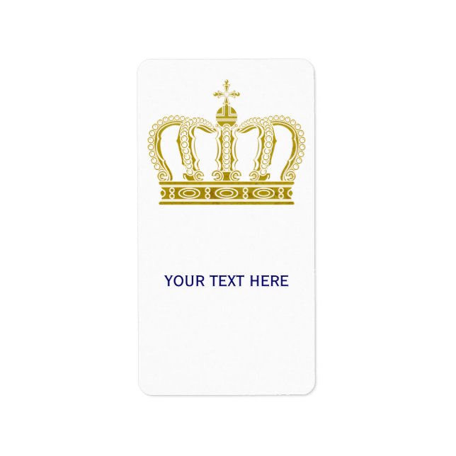 Golden Royal Crown + your backgr. & ideas Label (Front)
