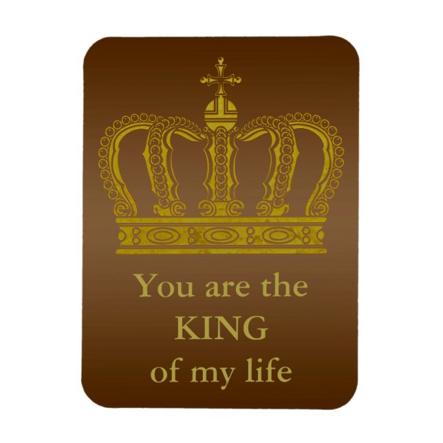 Golden Royal Crown + your backgr. & ideas Magnet (Vertical)
