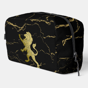 Golden Royal Lion Black Marble Dopp Kit