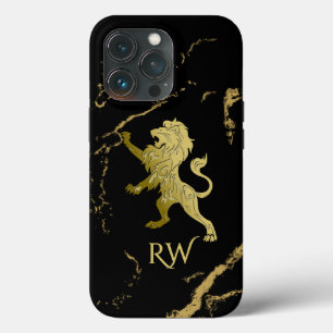 Golden Royal Lion Monogram iPhone 13 Pro Case