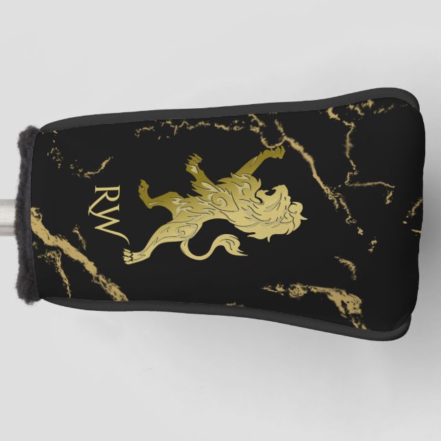 Golden Royal Lion Monogram Golf Head Cover (Front)