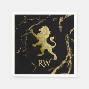 Golden Royal Lion Monogram Napkin