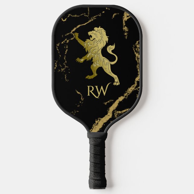 Golden Royal Lion Monogram Pickleball Paddle (Front)