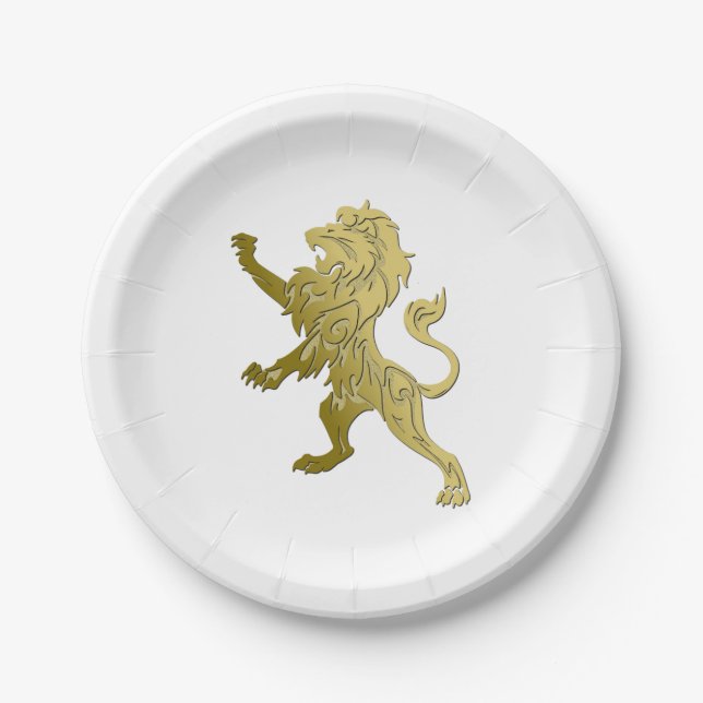 Golden Royal Lion Paper Plate (Front)