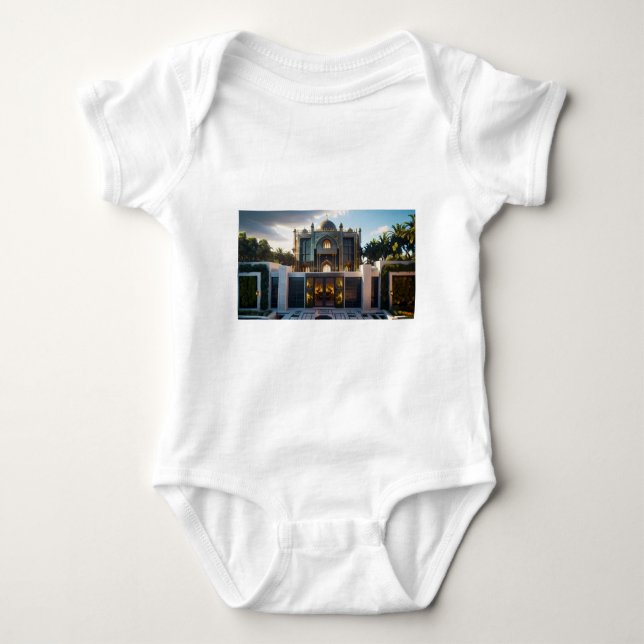 Golden Royal Palace" – AI-Generated Islamic-Inspir Baby Bodysuit (Front)