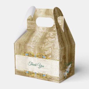 Golden Royal Peacock Temple Dreams Favour Box