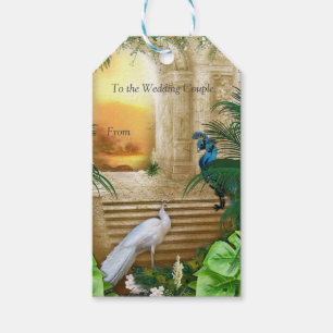 Golden Royal Peacock Temple Dreams Gift Tags