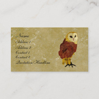 Golden Ruby Owl Business Card/Tags Card