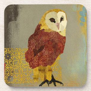 Golden Ruby Owl Coaster