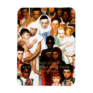 Golden Rule (Do unto others) by Norman Rockwell Magnet