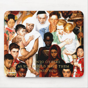 Golden Rule (Do unto others) by Norman Rockwell Mouse Pad