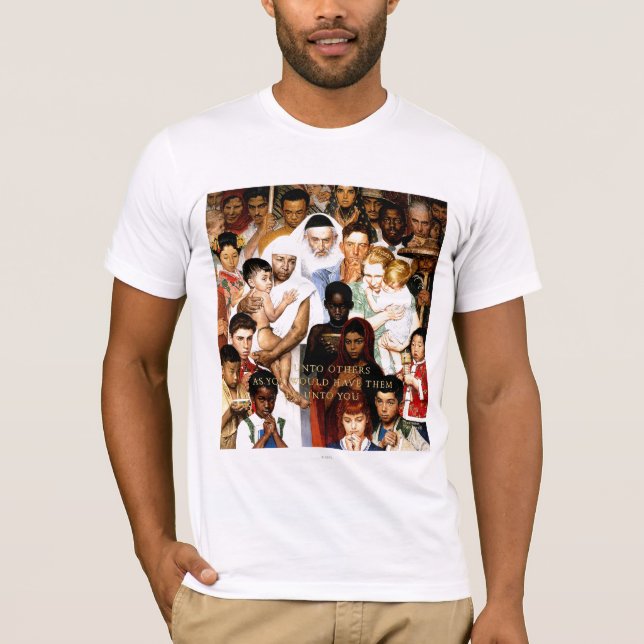 Golden Rule (Do unto others) by Norman Rockwell T-Shirt (Front)