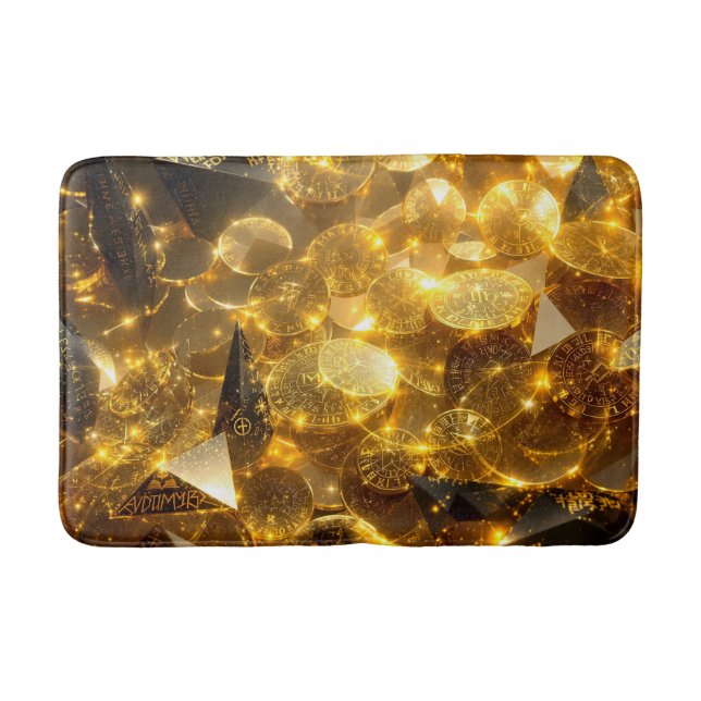 Golden Rune Coins Bath Mat (Front)