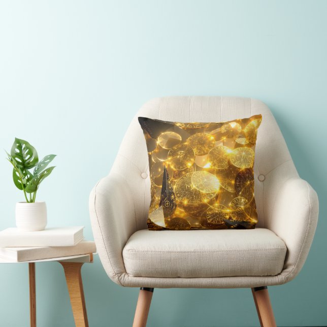 Golden Rune Coins Cushion (Chair)